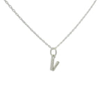 925 silver necklace with small zircon letter