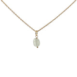 Collier doré et pierre préhnite 42cm