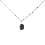 Collier doré scarabée taillé dans du quartz fumé 42 cm