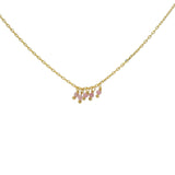 Gold necklace with natural stone tassels