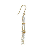 Golden hanging earrings with stones