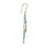 Golden hanging earrings with stones