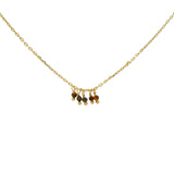Gold necklace with natural stone tassels