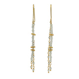 Golden hanging earrings with stones