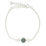 Bracelet argent 925 labradorite et goutte en zircons blancs