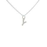 925 silver necklace with small zircon letter