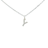 925 silver necklace with small zircon letter
