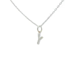 925 silver necklace with small zircon letter