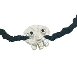 Bracelet cordon noir tête de mort argent 925
