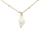 Collier doré perle d'eau douce 42 cm