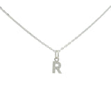 925 silver necklace with small zircon letter