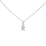 925 silver necklace with small zircon letter