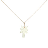 Gold necklace and natural stone palm tree