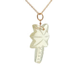 Gold necklace and natural stone palm tree