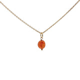 Collier doré et pierre cornaline 42cm