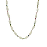 Collier doré perles de culture alternées avec de la tourmaline 42 cm
