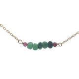 Collier doré rubis zoisite 38 cm