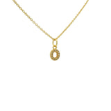 Collier doré petite lettre O et zircons blancs 42 cm