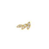 Gold ear cuff and zircons ear jewelry