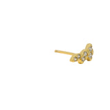 Gold ear cuff and zircons ear jewelry