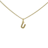 Small letter zircon gold necklace