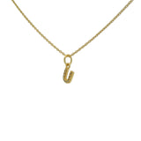 Small letter zircon gold necklace