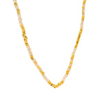 Collier doré en labradorite et perles martelées dorées 42cm