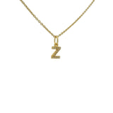 Collier doré petite lettre Z avec zircons blancs 42 cm