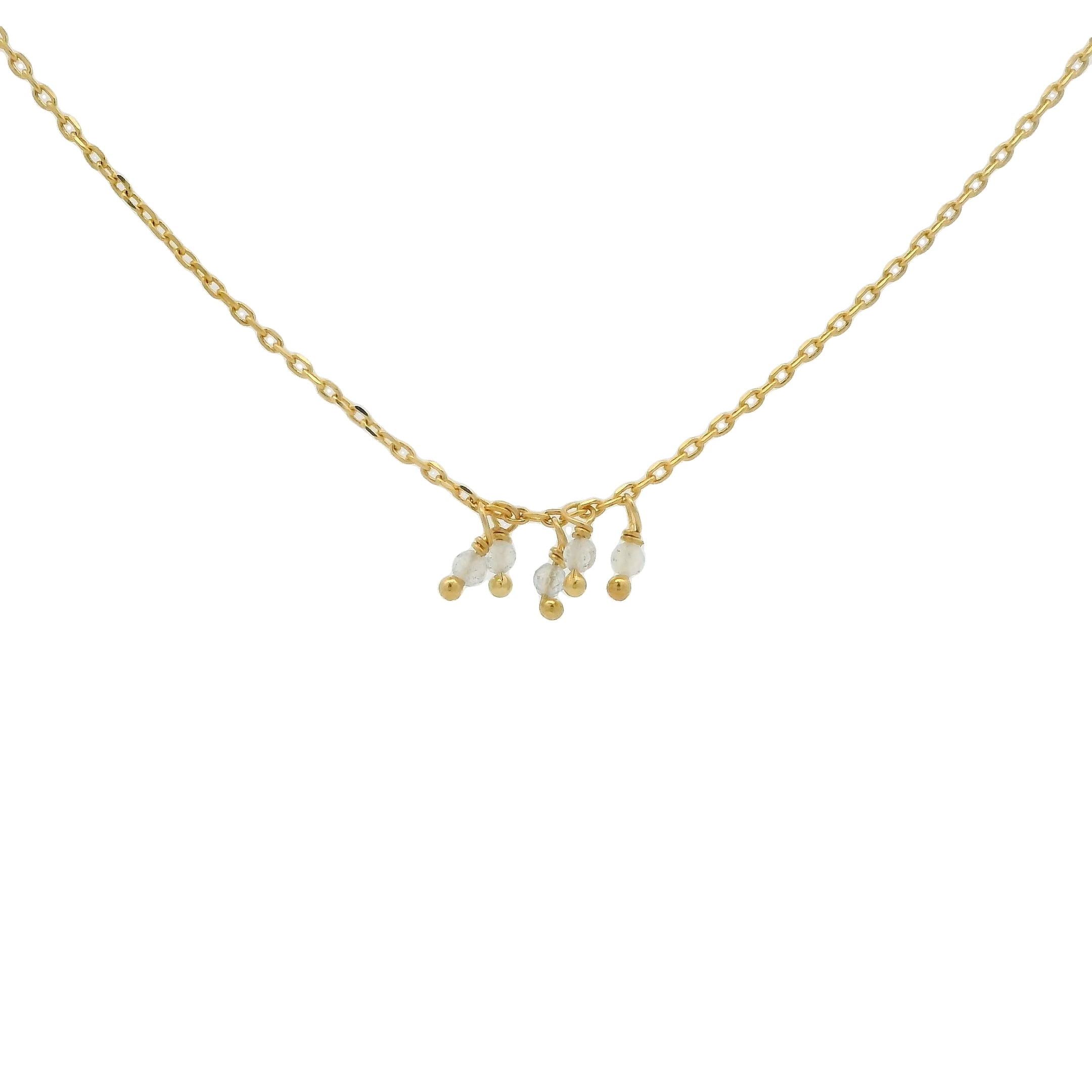 Collier ras de cou petites pampilles labradorite