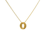 Circle and zircon pendant necklace