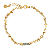 Gold and stone bracelets