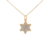 Collier doré étoile de David en zircons 42 cm