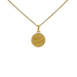 Gold necklace with “life in pink” medal