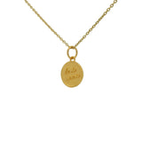 Gold necklace with “life in pink” medal