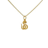 Gold coiled snake and zircon necklace