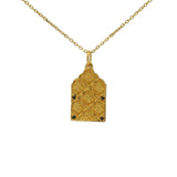 Collier doré porte du Taj Mahal zircons noirs 42 cm