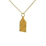 Collier doré porte du Taj Mahal zircons noirs 42 cm