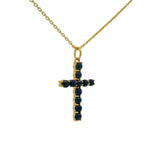 Golden cross necklace in natural stones