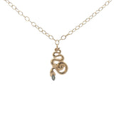 Collier doré serpent avec labradorite 42 cm