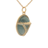 Scarab and zircon pendant necklace