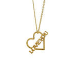 "I love you" gold heart necklace