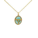 Scarab and zircon pendant necklace