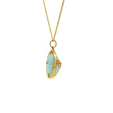 Scarab and zircon pendant necklace