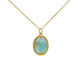 Scarab and zircon pendant necklace