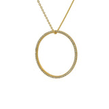Gold necklace ring S, M, L, XL and white zircons