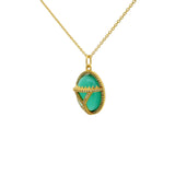 Collier scarabée onyx verte et zircons blancs 42 cm