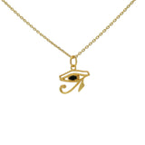 Golden necklace with the eye of Horus (S) and natural stone