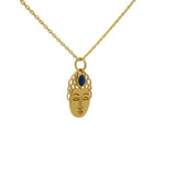 Golden Buddha and natural stone necklace