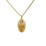 Golden Buddha and natural stone necklace