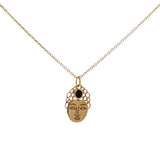 Collier tête de bouddha dorée avec onyx noire 42 cm